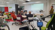 Esedun Ammattiopistolla tutustuimme terveys- ja hyvinvointiteknologiaan 25.09.18, esittelijänä projektipäällikkö Teija Räihä.