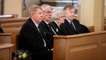 Rotariveljemme Pertti siunattiin viimeiselle matkalle Juvan kirkossa 13.3.26.